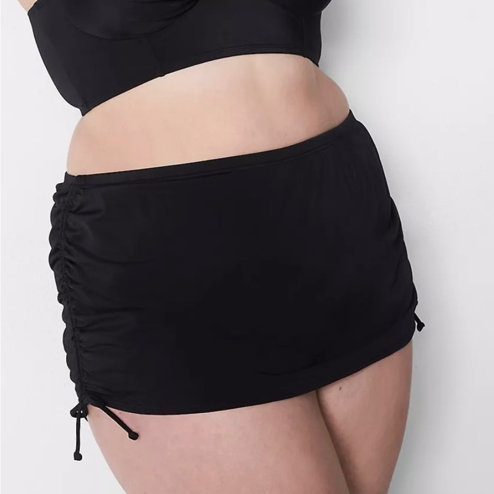 Lane Bryant - Cacique Swim Ruched Black skirt